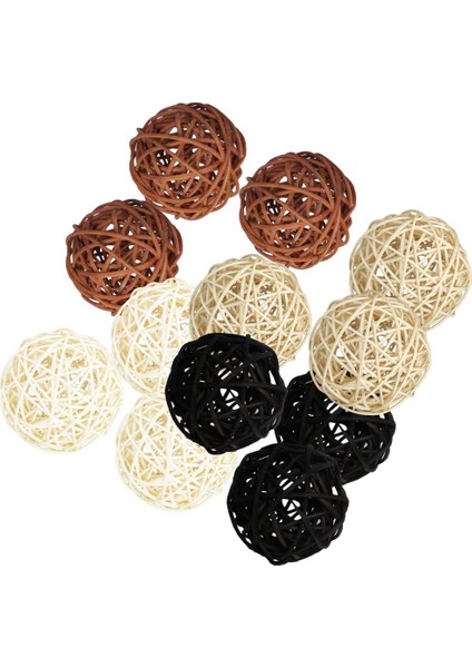 12 Adet Rattan Topları Rattan Topları Dekoratif Toplar Rattan Top Düğün Partisi (Yurt Dışından)