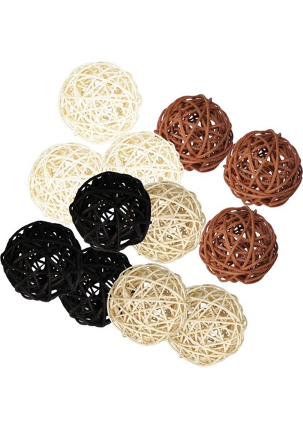 12 Adet Rattan Topları Rattan Topları Dekoratif Toplar Rattan Top Düğün Partisi (Yurt Dışından)