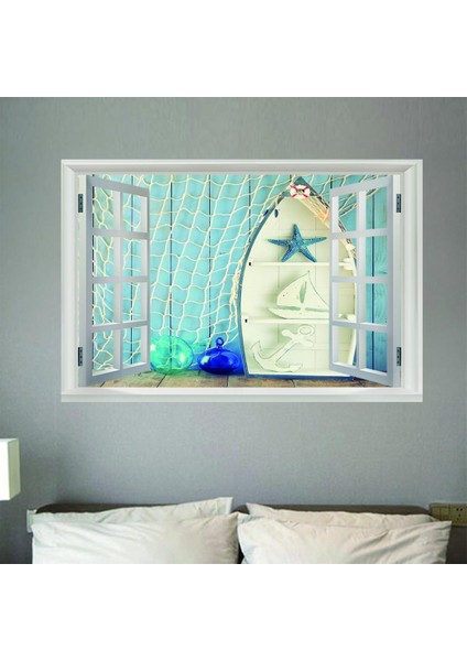 Çıkarılabilir 3d Pencere Görünümü Duvar Sticker Ev Sanat Durumu Dekor R (Yurt Dışından)