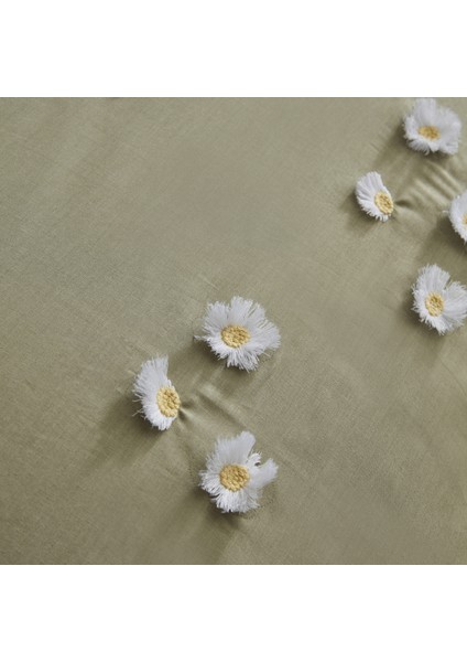 Lily %100 Pamuk Çift Kişilik Nakışlı Nevresim Takımı Yeşil modelleri