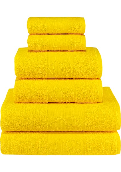Arı Desenli Arı Desenli %100 Pamuk Banyo Havlu Seti 12 Adet, 4 Banyo Havlusu, 4 El Havlusu, ve 4 Yüz Havlusu, -Comfort- Açık Sarı, Sarı,