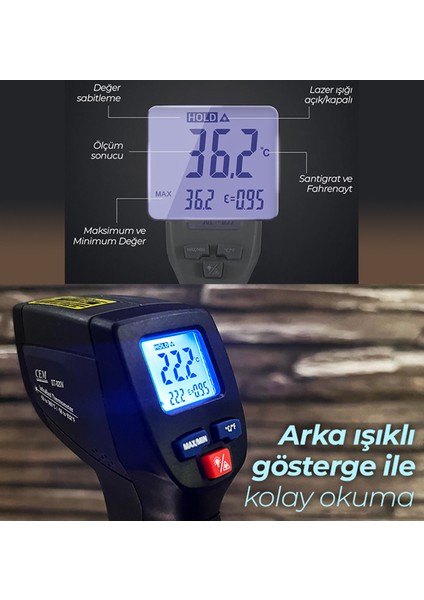 DT-820V Lazerli Sıcaklık Ölçer 500°C