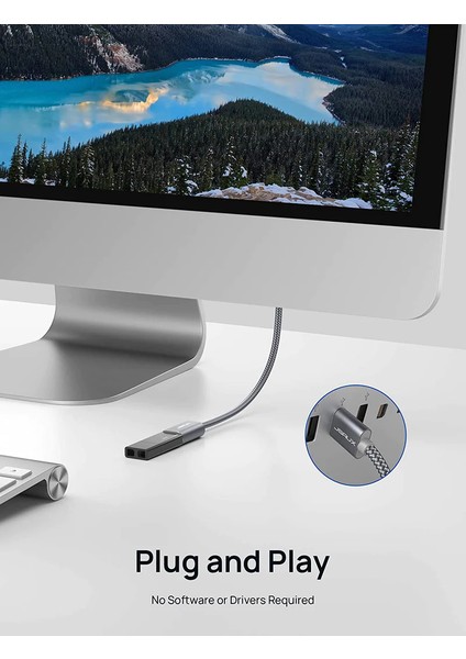 USB 3.0 Hızlı Şarj ve Data Kablosu Ekstra Dayanıklı USB A Uzatma Kablosu CD0005 Gri fırsatları