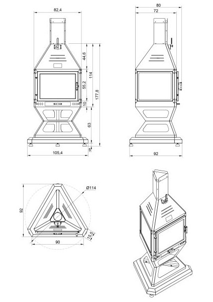 Hot Triangle Ayaklı Şömine