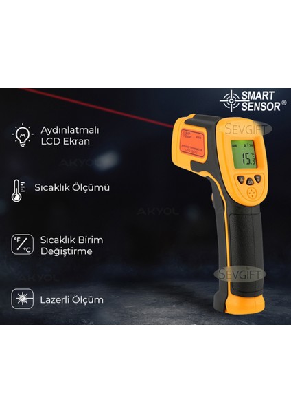 AS530 Lazerli Sıcaklık Ölçer 550°C