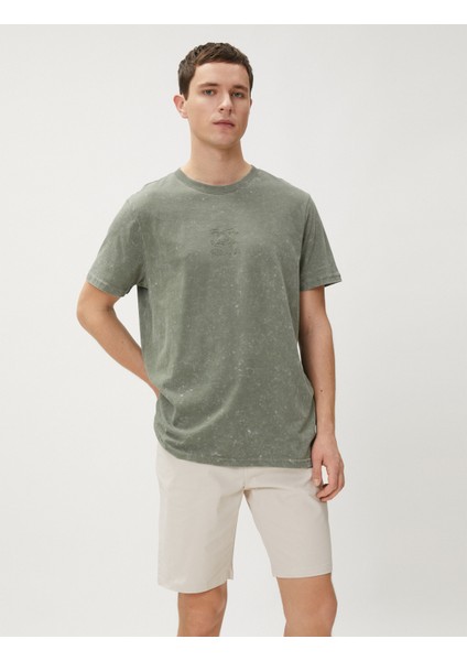 Basic Gabardin Şort Beş Cep Detaylı Düğmeli Pamuklu