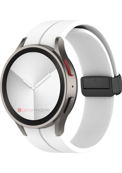 Samsung Galaxy Watch 4 Classic 42 46 mm Silikon Kordon Magnetik D Tokalı Spor Kayış Mıknatıslı Toka