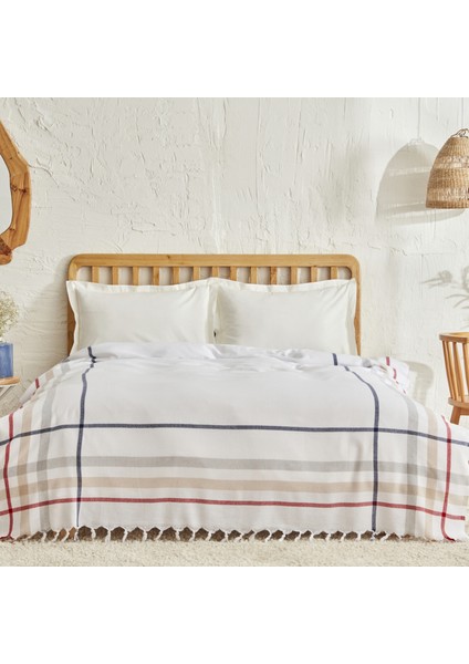 Jaqueline Çift Kişilik Peştamal Pike Beyaz