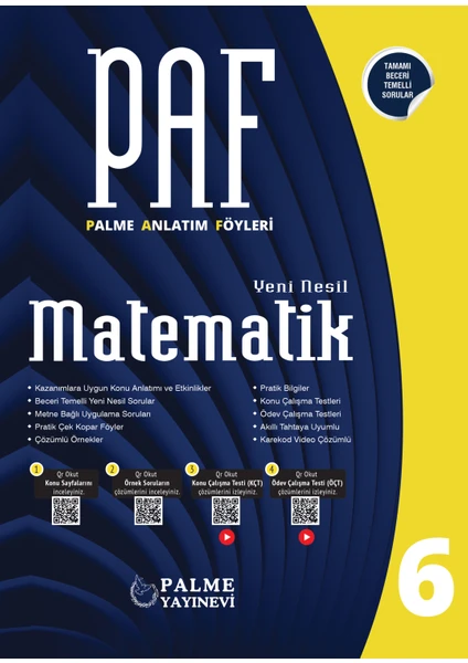 Palme Yayıncılık Paf 6. Sınıf Matematik Anlatım Föyleri