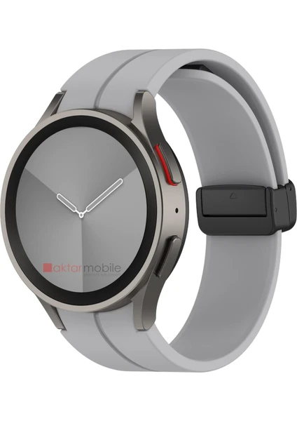 Samsung Galaxy Watch 4 Classic 42 46 mm Silikon Kordon Magnetik D Tokalı Spor Kayış Mıknatıslı Toka