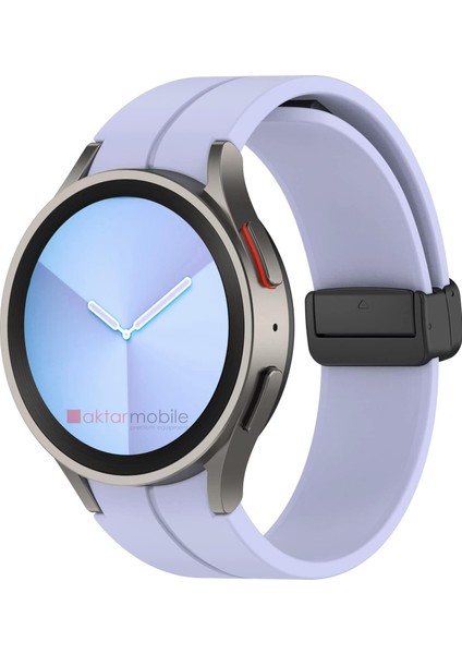 Samsung Galaxy Watch 4 Classic 42 46 mm Silikon Kordon Magnetik D Tokalı Spor Kayış Mıknatıslı Toka