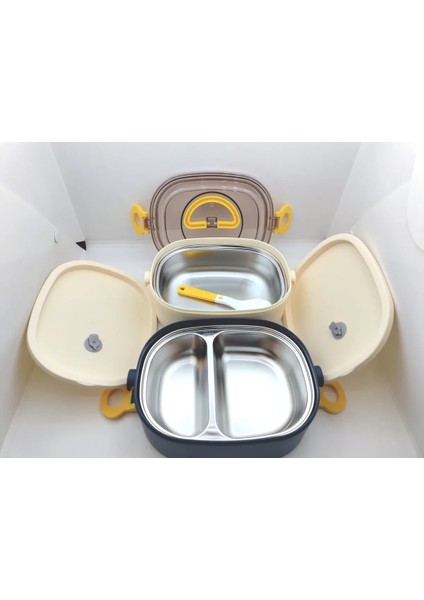 BL50251 Lunch Box Çelik Çift Katlı Lacivert