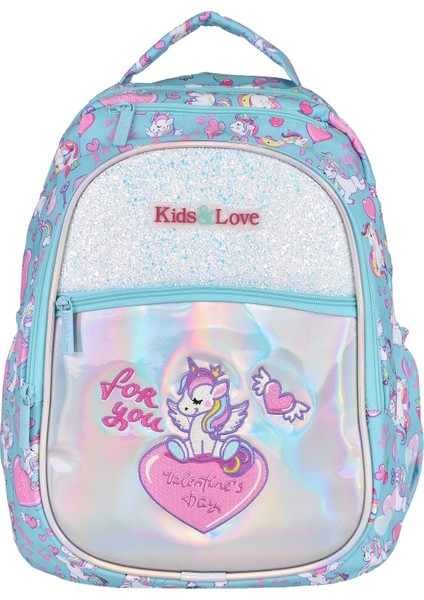 Çok Gözlü Su Geçirmez Nano Kumaş Kız Çocuk Unicorn Desenli Ilkokul Çantası L5094