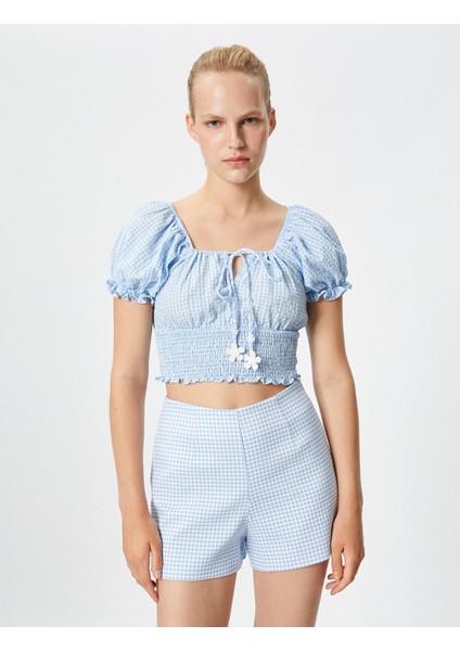 Rachel Araz x Koton - Balon Kollu Crop Poplin Bluz modelleri