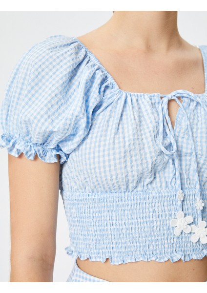 Rachel Araz x Koton - Balon Kollu Crop Poplin Bluz indirimleri