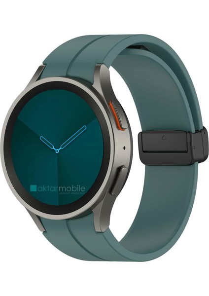 Samsung Galaxy Watch 4 Classic 42 46 mm Silikon Kordon Magnetik D Tokalı Spor Kayış Mıknatıslı Toka