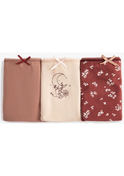 Brief Külot Basic Pamuklu 3'lü Paket Baskılı Kurdeleli