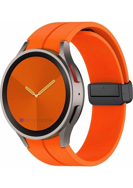 Samsung Galaxy Watch 4 Classic 42 46 mm Silikon Kordon Magnetik D Tokalı Spor Kayış Mıknatıslı Toka