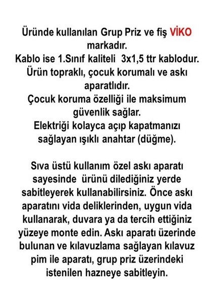 Multi-let 3'lü 6 Metre Anahtarlı Topraklı Çocuk Korumalı Kablolu Grup Priz