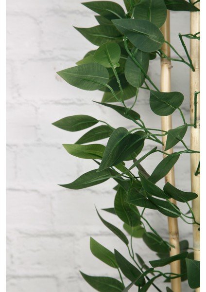 Yapay Çiçek Beton Saksıda Benjamin Salon Ağacı Bitkisi Dekoratif 3 Bambu Gövde Dolgun Yapraklı 105CM modelleri
