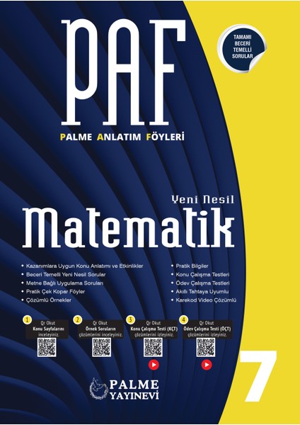 Palme Paf 7.sınıf Matematik Anlatım Föyleri