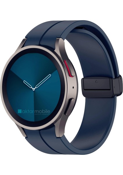 Samsung Galaxy Watch 4 Classic 42 46 mm Silikon Kordon Magnetik D Tokalı Spor Kayış Mıknatıslı Toka