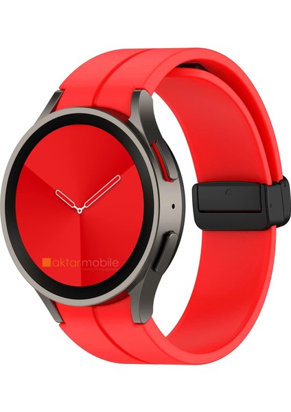 Samsung Galaxy Watch 4 Classic 42 46 mm Silikon Kordon Magnetik D Tokalı Spor Kayış Mıknatıslı Toka