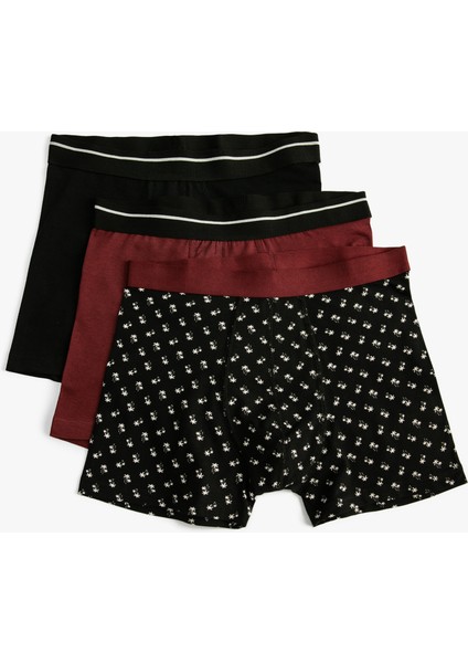 3'lü Boxer Seti Palmiye Detaylı Pamuklu