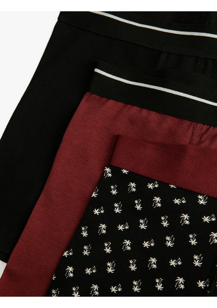 3'lü Boxer Seti Palmiye Detaylı Pamuklu modelleri