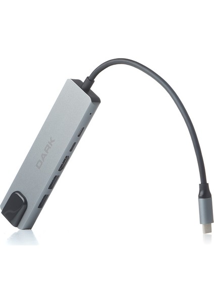 6'sı 1 Arada USB 3.2 Gen 1 Type-C to Ethernet / HDMI / USB 3.0 - USB 2.0 / USB-C PD 100W Macbook Pro/Air & Notebook/Ultrabook için Port Çoklayıcı HUB (DK-AC-U31X47)