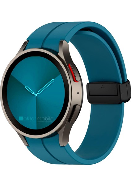Samsung Galaxy Watch 4 Classic 42 46 mm Silikon Kordon Magnetik D Tokalı Spor Kayış Mıknatıslı Toka