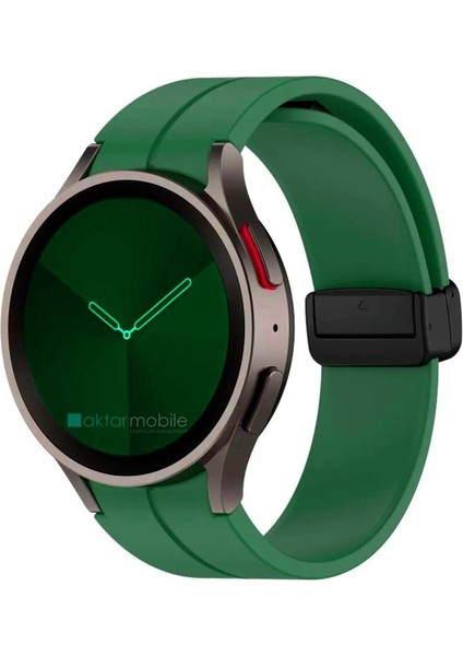 Samsung Galaxy Watch 4 Classic 42 46 mm Silikon Kordon Magnetik D Tokalı Spor Kayış Mıknatıslı Toka