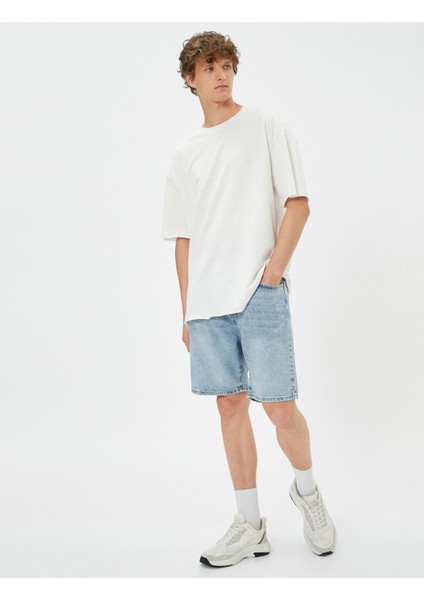 Kot Şort Bermuda Cep Detaylı Düğmeli Pamuklu fiyatları