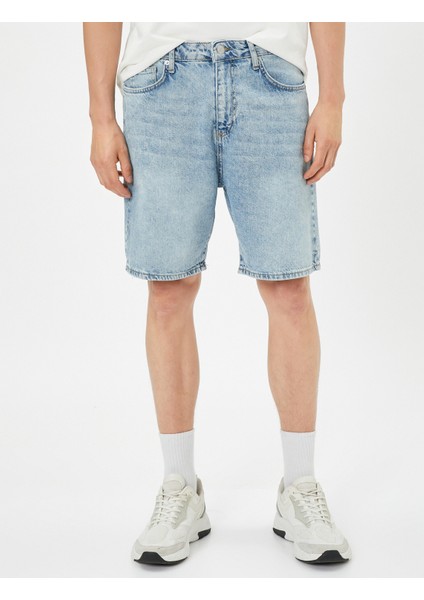 Kot Şort Bermuda Cep Detaylı Düğmeli Pamuklu modelleri