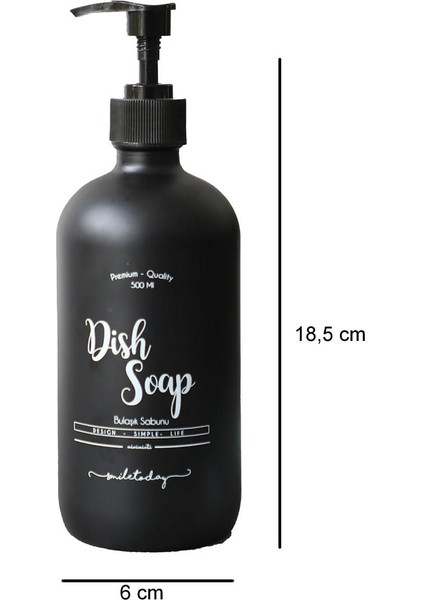 Miniminti Siyah Cam Bulaşık Sabunu Şişesi - 500 ml (Dish Wash) fiyatları