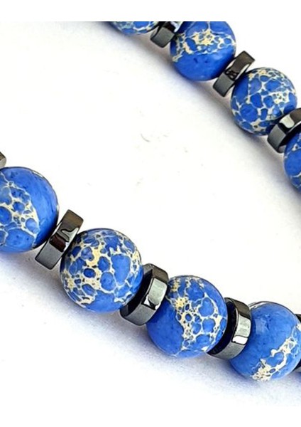 Hematit ve Lapis Lazuli Taşlı Doğal Taş Bileklik fiyatları