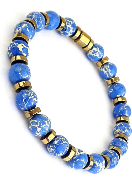 Hematit ve Lapis Lazuli Taşlı Doğal Taş Bileklik fiyatları