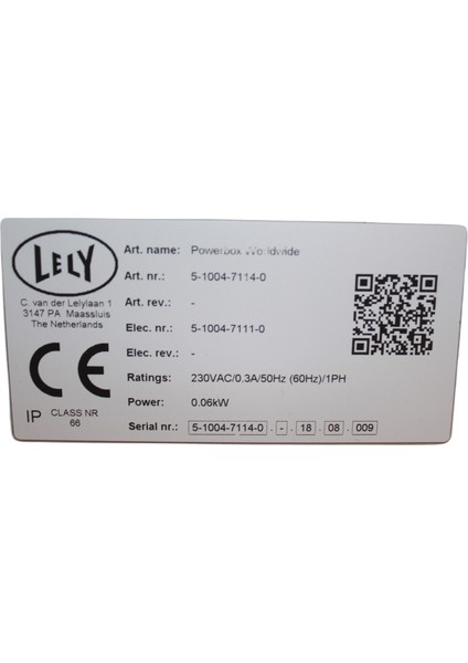 LELY POWERBOX Güç Kaynağı 5-1004-7114-0 – 230VAC 0.3A 50/60Hz Lely Robot Sistemleri İçin