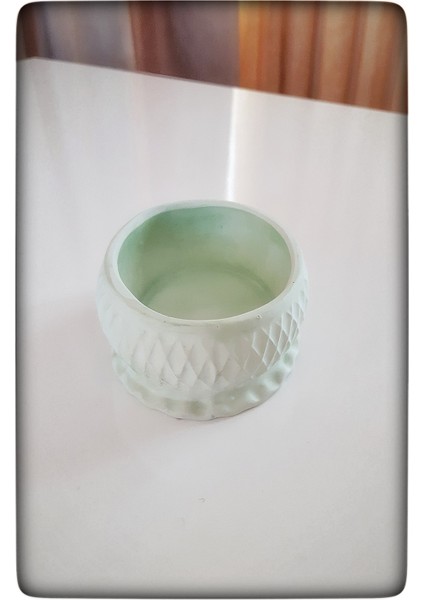 Dekoratif Beton Mumluk Yeşil Tealight Şamdan Mum Dahil Değil