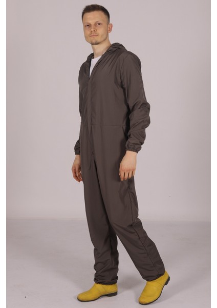 Gri Işçi Tulumu Balıkçı Çiftçi Bahçıvan Kuaför Laboratuvar Sıvı Geçirmez Terletmez Kumaş Unisex