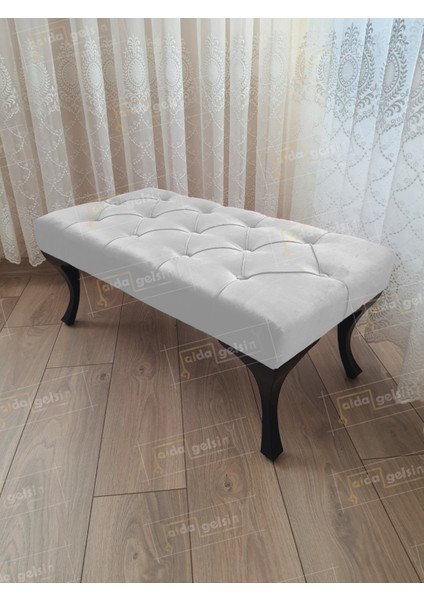 100 cm Kapitoneli Ayak Ucu Kapı Önü Antre Bench Puf Siyah Ayak