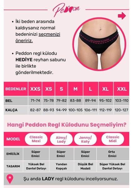 Süper Emici Beden Ayarlı Lady Krem Regl Külodu Yandan Kopçalı Külot Adet Ped Don Özel Destek Sızdırmaz Ultra Hijyenik Yıkanabilir Regl Külodu