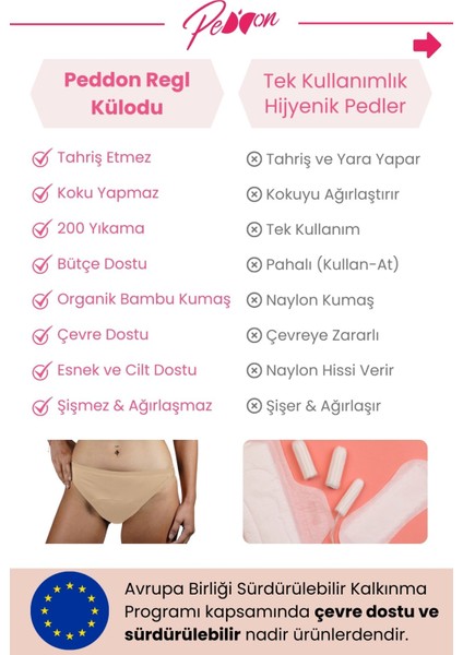 Süper Emici Beden Ayarlı Lady Krem Regl Külodu Yandan Kopçalı Külot Adet Ped Don Özel Destek Sızdırmaz Ultra Hijyenik Yıkanabilir Regl Külodu