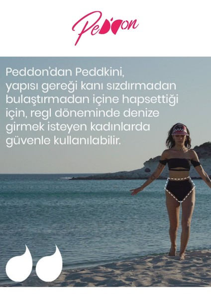Regl Dönemine Özel Konforlu Pedkini Mayo Altı Eco Friendly Swimwear Süper Emici Yüksek Bel Bikini Altı Siyah Regl Mayosu