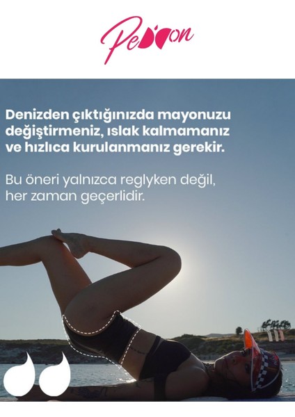 Regl Dönemine Özel Konforlu Pedkini Mayo Altı Eco Friendly Swimwear Süper Emici Yüksek Bel Bikini Altı Siyah Regl Mayosu