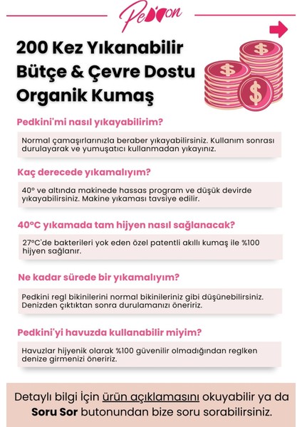 Regl Dönemine Özel Konforlu Pedkini Mayo Altı Eco Friendly Swimwear Süper Emici Yüksek Bel Bikini Altı Yeşil Regl Mayosu