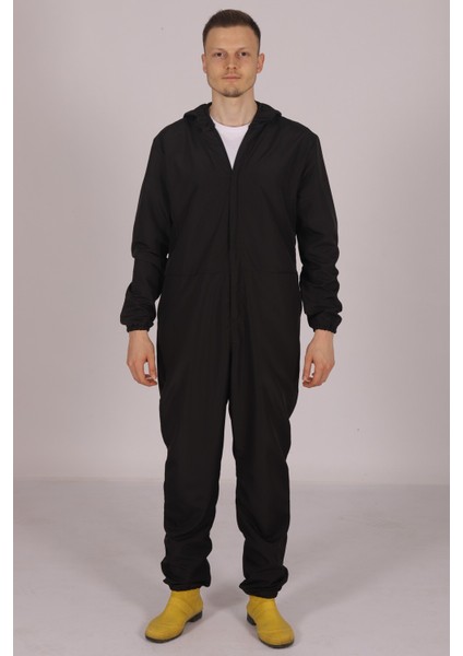 Siyah Işçi Tulumu Balıkçı Çiftçi Bahçıvan Kuaför Laboratuvar Sıvı Geçirmez Terletmez Kumaş Unisex fiyatları