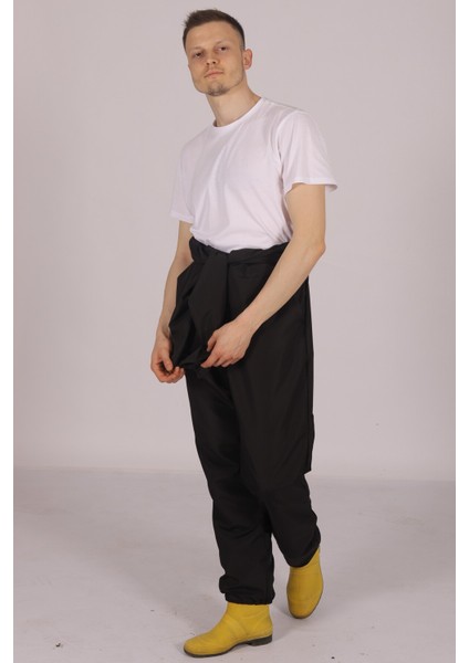 Siyah Işçi Tulumu Balıkçı Çiftçi Bahçıvan Kuaför Laboratuvar Sıvı Geçirmez Terletmez Kumaş Unisex fırsatları