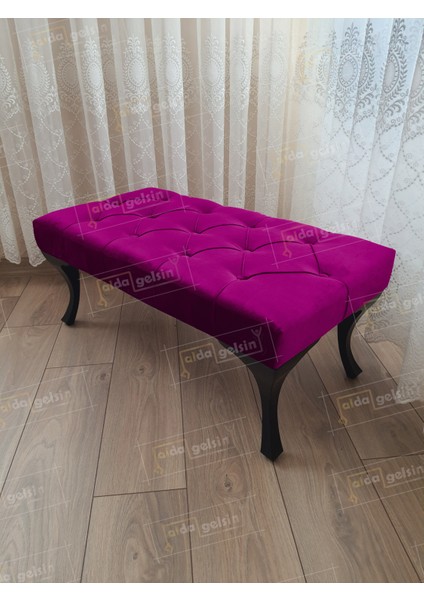 120 cm Kapitoneli Ayak Ucu Kapı Önü Antre Bench Puf Siyah Ayak