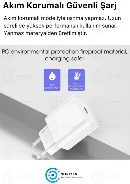 iPhone Tüm Serilere Uyumlu 20W Hızlı Şarj Seti Adaptör ve Type C Lightning Kablosu